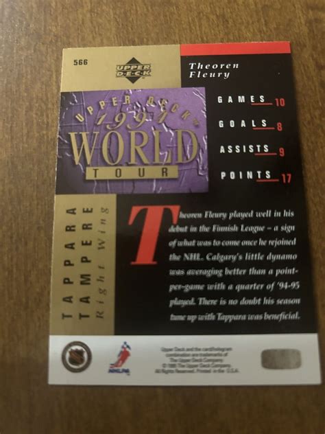 1994 Upper Deck World Tour 566 Theoren Fleury NM Free Shipping EBay