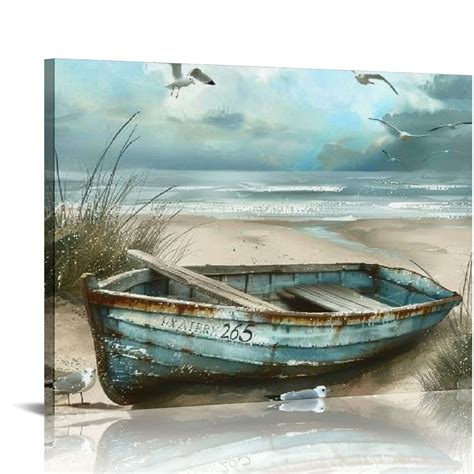 Fenyluxe Canvas Wall Art Beach D Cor Wall Picture Rustic Coastal Sand