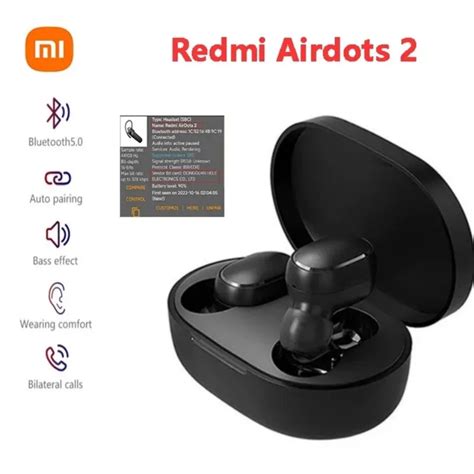 Original Xiaomi Redmi Airdots Preto Fones De Ouvido Bluetooth Juventude Mi Verdadeiro Sem Fio