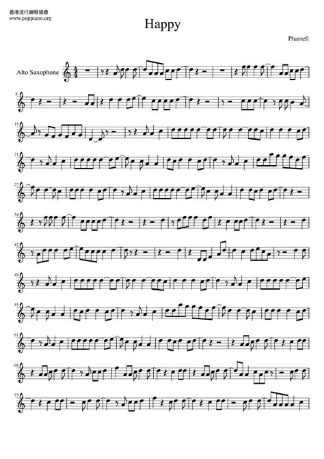 Pharrell Williams Despicable Me Happy Sax Score Pdf Free Score