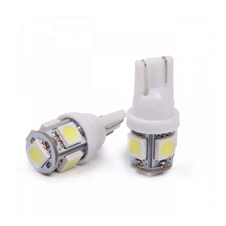 Lâmpadas Pingo Xenon 5 Led 5050 Smd T10 W5w Kit 10 Leds Ledstronic