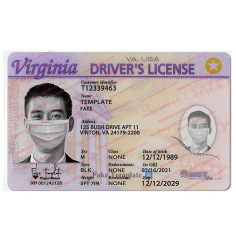 Blank Virginia Drivers License Template