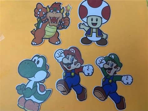 Super Mario Bros Luigi Toad Yoshi Bowser & Princess Peach Stickers - Etsy