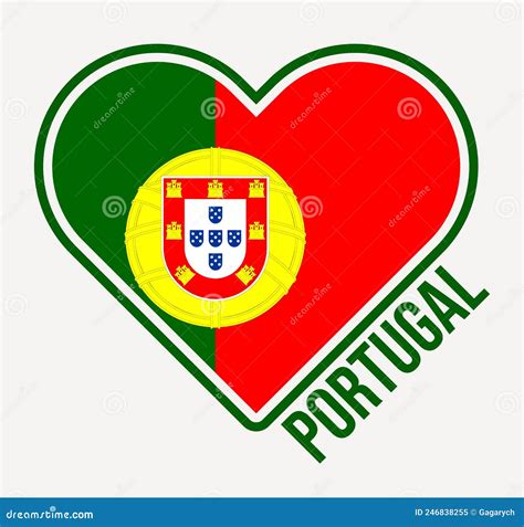 Portugal heart flag badge. stock vector. Illustration of icon - 246838255