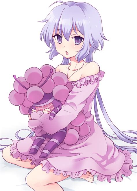 Safebooru Bare Shoulders Barefoot Dress Plum Arch Purple Eyes