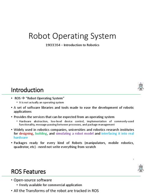 9 - Robot Operating System - Slideshow | PDF | Robotics | Robot