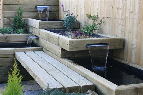 Garden Water Feature With Landscape Timbers Garden Water Feature