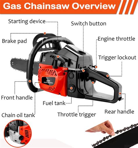 Buy Casulo 62cc Gas Powered Chainsaw With 2 Saw Chains And Carrying Bag