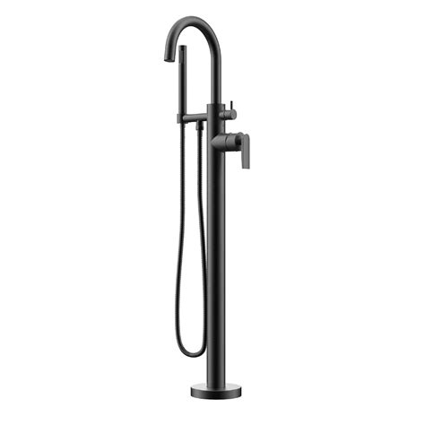 Vitrina Single Handle Floor Mount Tub Filler Trim With Hand Shower