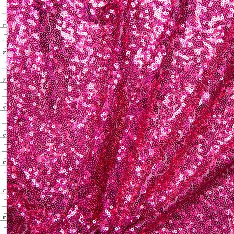 Cali Fabrics Hot Pink Micro Sequin Fabric Fabric By The Yard