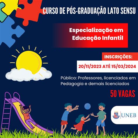 Uneb abre inscrições para curso de Pós graduação em Educação Infantil