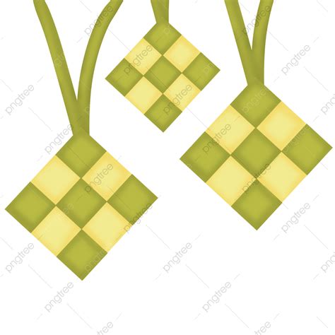 Hanging Ketupat White Transparent Three Ketupat Hanging Ornament