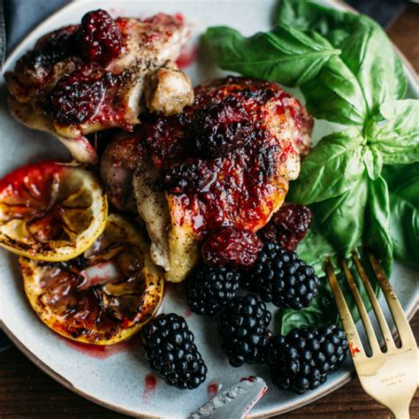 Blackberry And Lemon Glazed Chicken Thighs California Giant Berry Farms