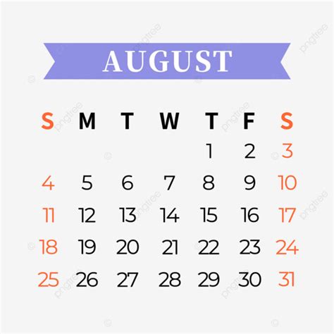 August 2024 Calendar Purple Style Simple Desk Calendar Vector 2024