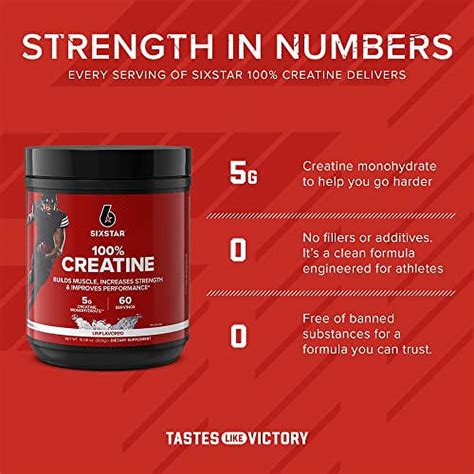 Six Star Elite 100 Creatine Monohydrate Powder Unflavored 60 Servings