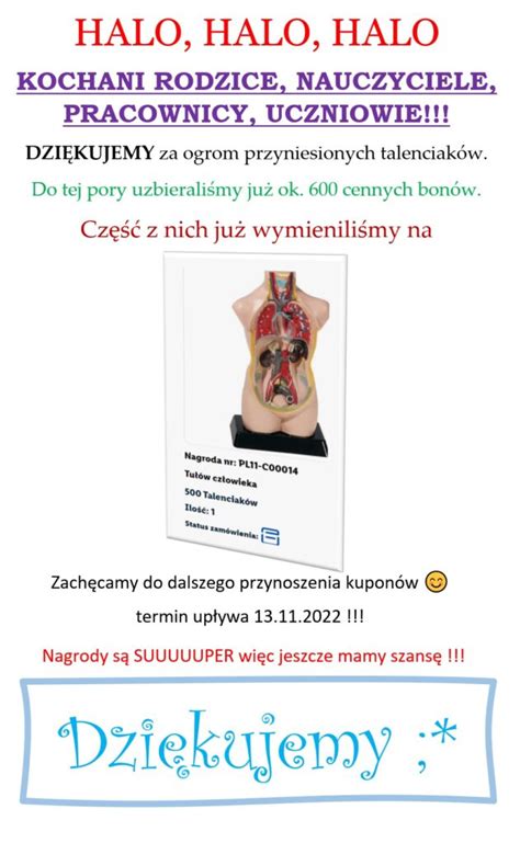 Dzi Kujemy Za Talenciaki Niepubliczna Szko A Podstawowa I Przedszkole