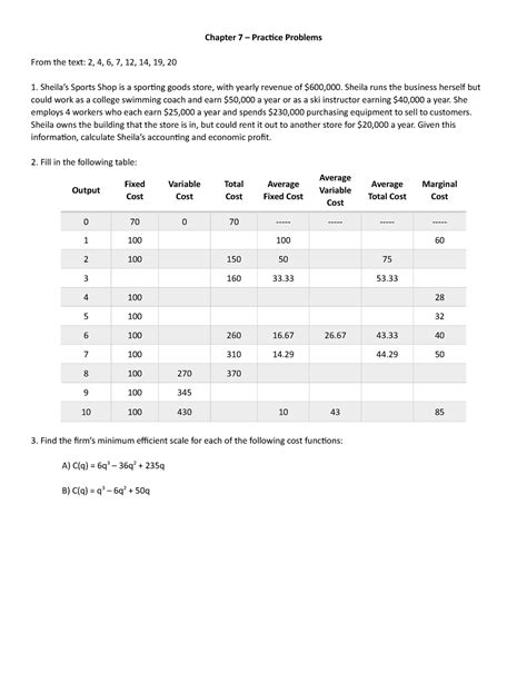 Chapter 7 Practice - Chapter 7 – Practice Problems From the text: 2, 4