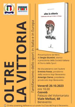 Venerd La Presentazione Del Libro Oltre La Vittoria