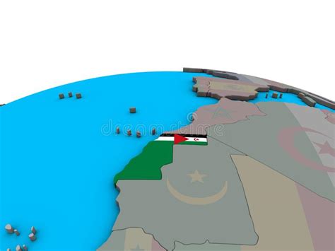 Mapa De Sara Ocidental A Bandeira No Globo Ilustra O Stock