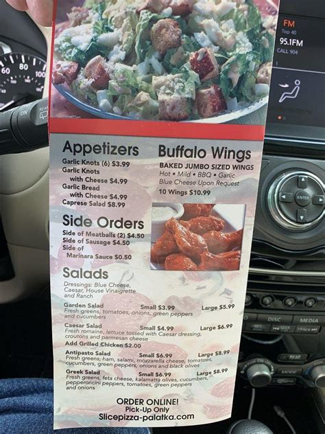 Menu at Slice Pizza pizzeria, Palatka