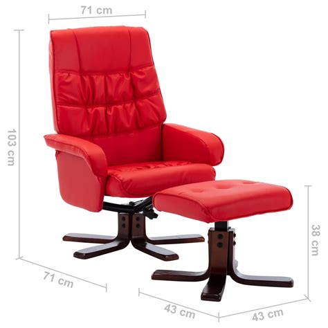 Aimee Store Fauteuil Inclinable Avec Repose Pied Rouge Similicuir Type