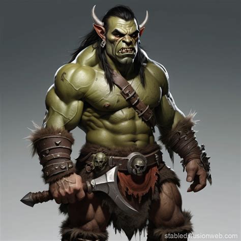 Half Orc Barbarian Warrior Stable Diffusion Online