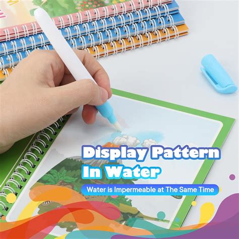 Paquete de 5 libros reutilizables para colorear de agua para niños