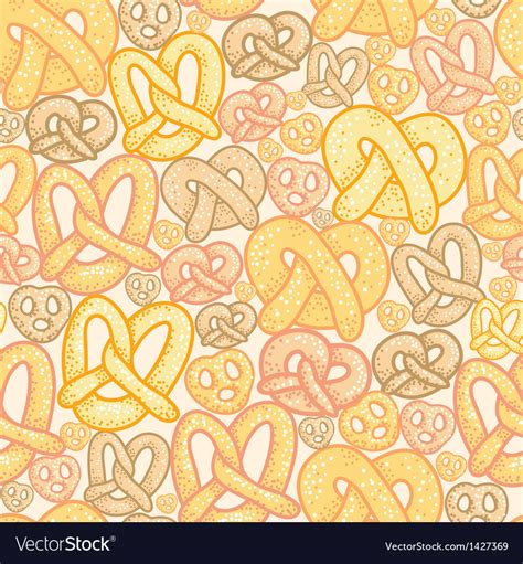 Pretzels Seamless Pattern Background Royalty Free Vector