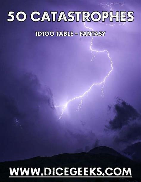 50 Fantasy Catastrophes 1d100 Table Dicegeeks