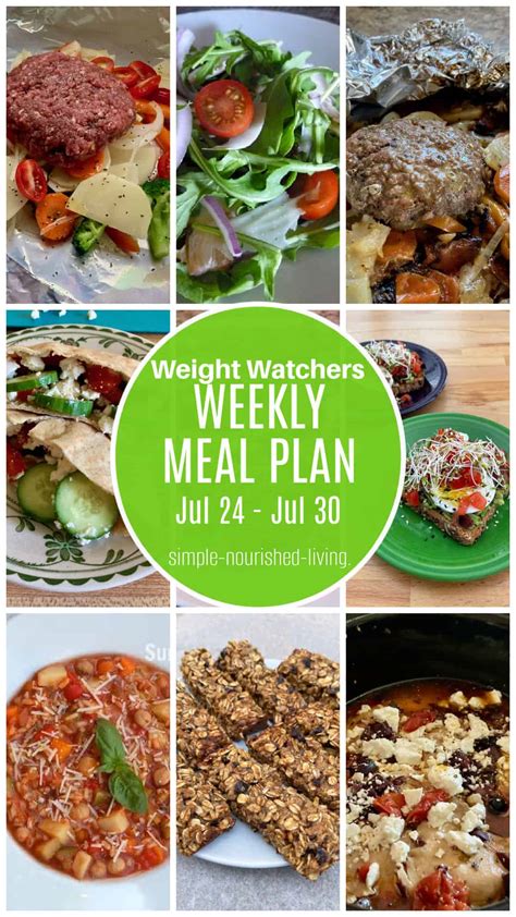 Weight Watchers Weekly Meal Plan July July Simple Nourished