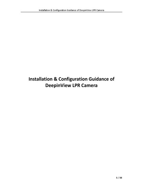 Deepinview LPR Camera Installation Configuration Guide 20210814 | PDF ...