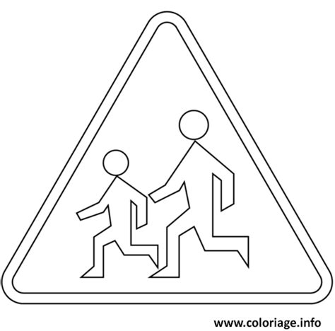 Coloriage Panneau Traverser Securite Routiere Dessin Securite à imprimer