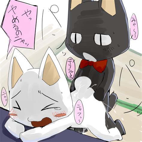 Rule 34 Anal Blush Cum Dokodemo Issho Feline Kuro Male Mammal Penetration Pixiv Shiro Sweat