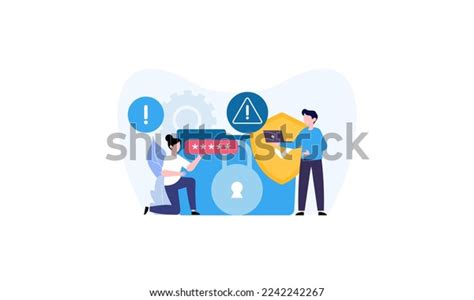 People Cyber Security Illustration Concept Stock Vector Royalty Free