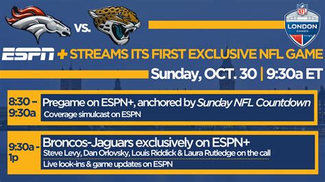 NFL on ESPN+: Exclusive Coverage of Denver Broncos vs. Jacksonville ...