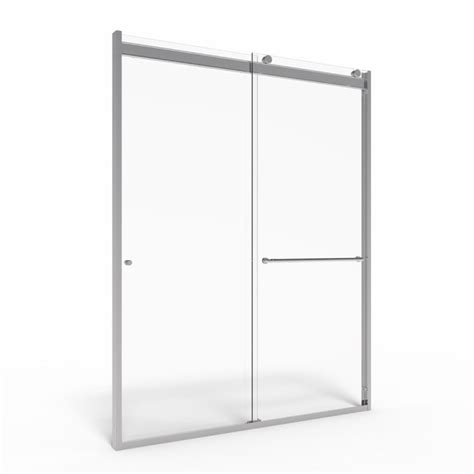 Basco Rtla05a Rotolo Semi Frameless 38 Inch Glass Sliding Shower Door Satin Showers