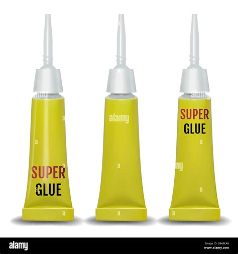 Super Glue 3d Realistic Metallic Container Glue Vector Stock Vector