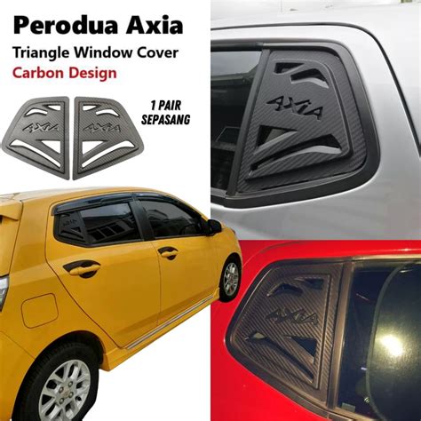 Perodua Axia Carbon Window Cover Rear Side Mirror Louver Pelindung