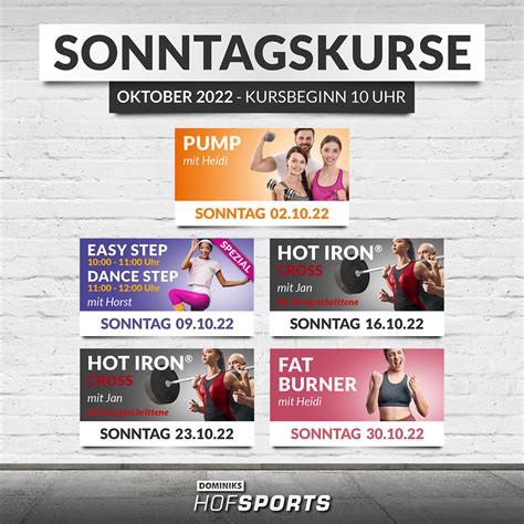 Kursplan DOMINIKS Fitnessstudio HofSports In Hof