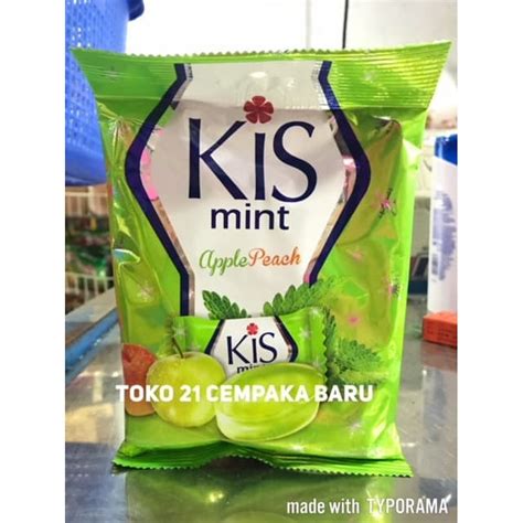 Jual Permen Kiss Mint Apple Peach Hijau 1 Bungkus Apel Permen Kis