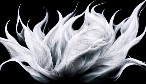 Premium Photo | 3d render white flame of fire abstract on black background