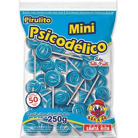 Pirulito Mini Psicodélico Azul 250g Santa Rita Submarino