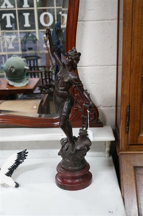 Sold Price C19th Large French Spelter Maiden Statue 62 Cm High