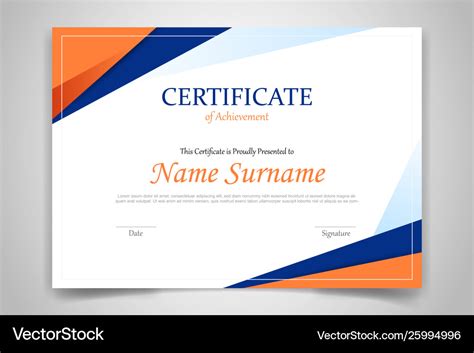 Certificate template banner with polygonal Vector Image