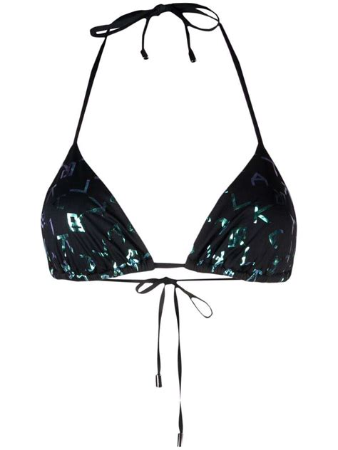 Buy Karl Lagerfeld Iridescent Logo Triangle Bikini Top At 19 Off