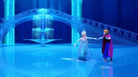 Anna and Elsa ice skating | Frozen disney movie, Frozen sisters, Frozen gif