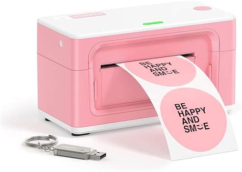 Munbyn Pink Shipping Label Printer [upgraded 2 0] Usb Label Printer Maker For