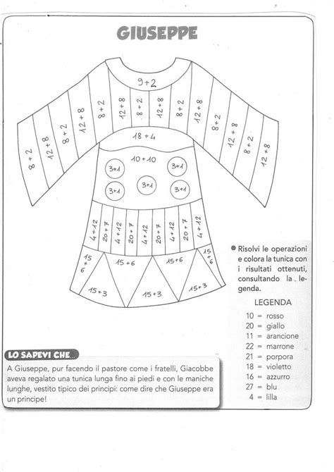 Colora La Tunica Di Giuseppe Scuola Domenicale L Insegnamento Della