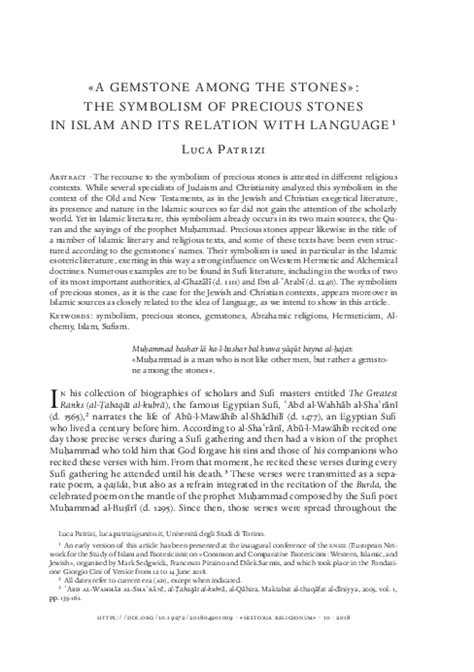 (PDF) A Gemstone Among the Stones. The Symbolism of Precious Stones in ...