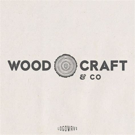 Wood Logo Woodcraft Logo Tree Ring Logo Trunk Tree Logo Carpenter